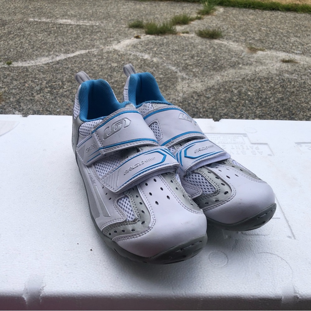 Louis Garneau Ergo Grip Cycling Shoes Women's White/Silver/Blue Size 9 - Picture 5 of 13